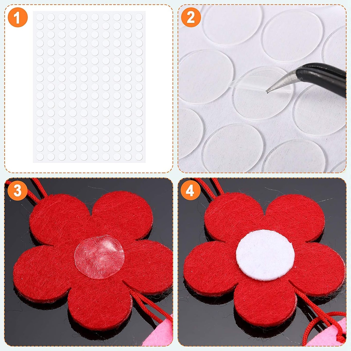 Zonon 3000 Pcs Double Sided Adhesive Dots Clear Glue Point Tape Stickers Balloon Glue Round Mini No Traces Adhesive Sticker Dot Sticker for Classroom Decor Craft DIY Office (0.39 Inch/ 10 mm)