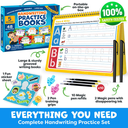 Magic Grooved Writing Practice for Kids - Grooved Writing Books for Kids 3-5, Kindergarten Workbooks Handwriting Practice for Kids 5-7 - Preschool Workbook, Magic Book