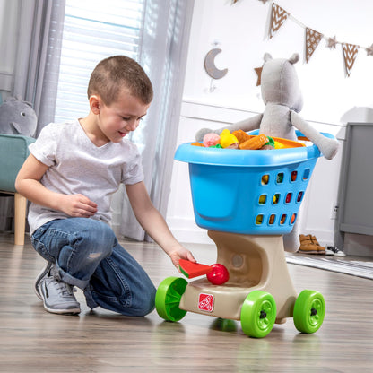 Step2 Little Helper's Shopping Cart for Kids, Play Grocery Cart, Made of Durable Plastic, for Toddlers 2+ Years Old, Blue