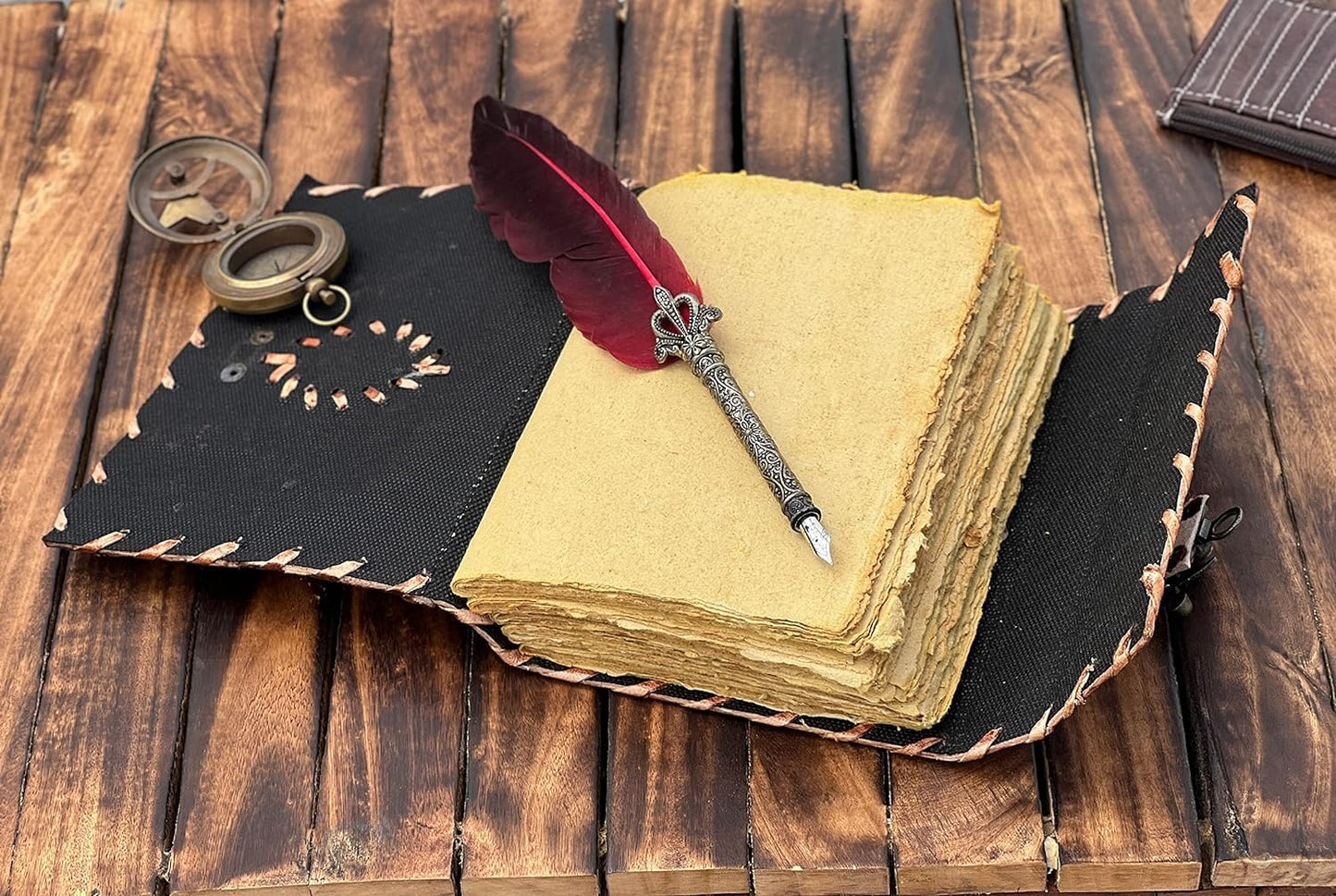 Hocus Pocus Book of Spells Hocus Pocus Spell book Prop Hocus Pocus Gifts Halloween Decorations Decor Leather Journal Writing Book Of shadow Best Hocus Pocus Gifts For Men And Women (8x6 Inch, Brown)