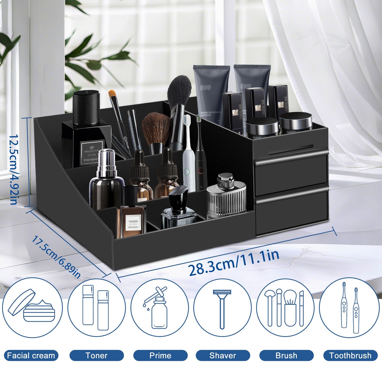Novalunae Mens Cologne Organizer,Mens Bathroom Organizer,Cologne Organizer for Men,Perfume Organizer,Cologne Stand,Cologne Shelf,Perfume Stand,Bathroom Countertop Storage,Easter Gifts for Men