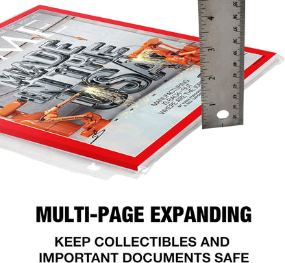 Samsill High Capacity Sheet Protectors, 25 Pack, 8.5x11 Inch Page Protectors for 3 Ring Binder, Heavy Duty, Multi-Page Protector, Holds 50 Sheets, Top Loading, Acid Free