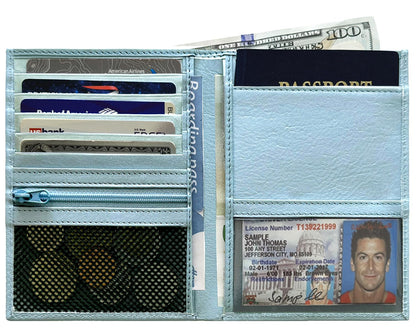 Chambray RFID Genuine Leather Passport Wallet