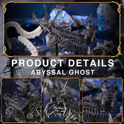 Piececool 3D Puzzles for Adults, Sea Ghost Pirate Ship DIY 3D Watercraft Metal Model Building Kits, Difficult 3D Puzzles for Family Time, Great Christmas Birthday Gifts