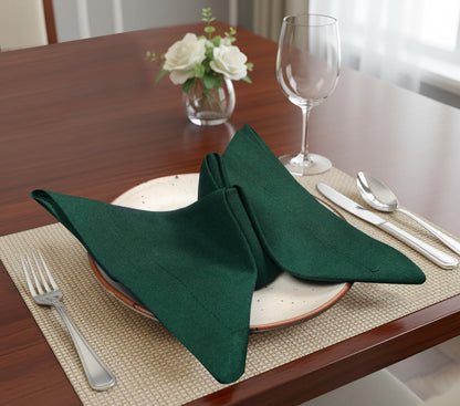 Peperhomia 18x18 Cloth Napkins 12 Pack Cotton Dinner Napkins Soft,Washable & Eco-Friendly Table Napkins Everyday Use,Restaurants & Events Durable Plain Table Decor 46 x 46 cm Forest Green