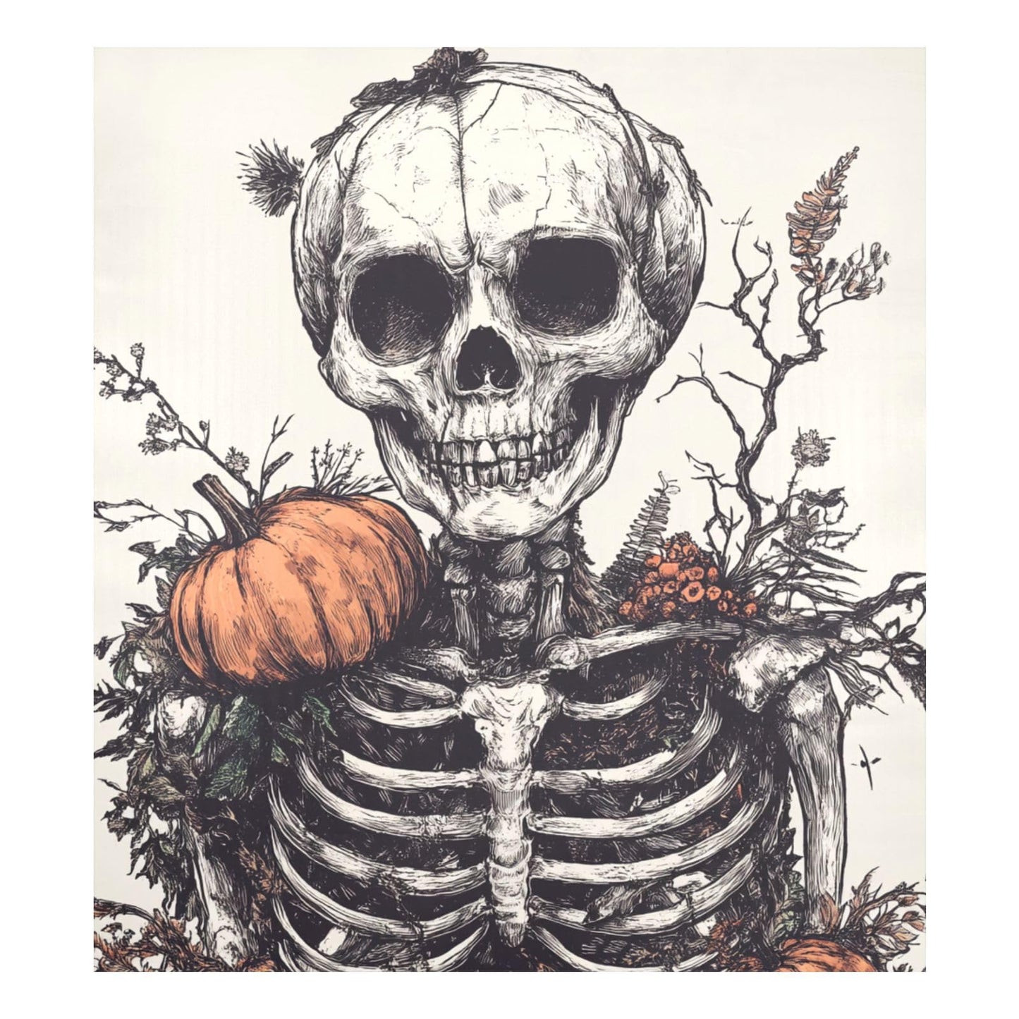 ALAZA Halloween Pumpkins Skeleton Dishwasher Magnet Cover Magnetic Refrigerator Magnet Cover Fridge Sticker Home Kitchen Decor,23 x 26 inch