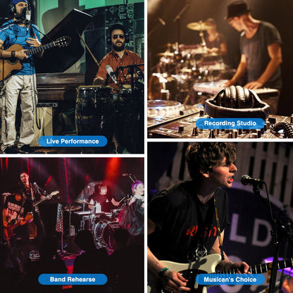 LEKATO MS-1 Wireless in Ear Monitor System, 2.4GHz Stereo in-Ear Monitoring with Transmitter Receiver Clip On, One to Many, Auto-Pairing,Wireless IEM for Band Rehearsal,Studio, Church,Small Gigs