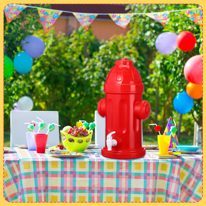 Liliful 1.5 Gallon Drink Dispenser Firefighter Racing Birthday Party Beverage Dispenser Plastic Dog Paw Party Supplies for Kids Fighter Theme Decorations (Fire Hydrant)