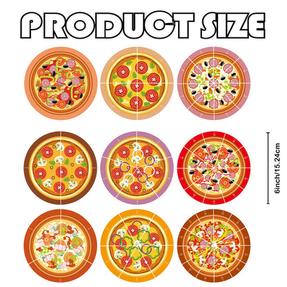 Magnetic Pizza Fraction Set Classroom Math Learning Tool Pizza Fraction Learning Visualization Card Multi-Player Challenge of Homeschool Math Activity (Soft Magnetic Version)