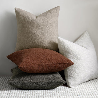 GRASiMOSY Fall Decorative Throw Pillow Covers 18 x 18 Inch, Set of 2, Thanksgiving Autumn Harvest Decor Boucle Cushion Pillow Cover for Couch Bedroom Sofa Living Room, Burnt Orange