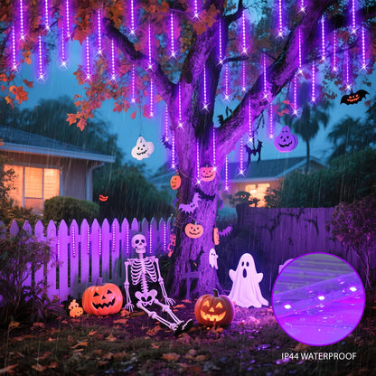 JMEXSUS Solar Halloween Lights Outdoor Purple Solar Lights