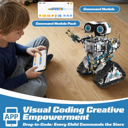 HPROMOT 2-in-1 STEM Robot Building Kit, 1468 PCS APP & Remote Control Space Robot Toys for Kids Ages 8-16, Engineering Technic Coding Robotic Kit, Educational Science Set Birthday Gift for Boys Girls