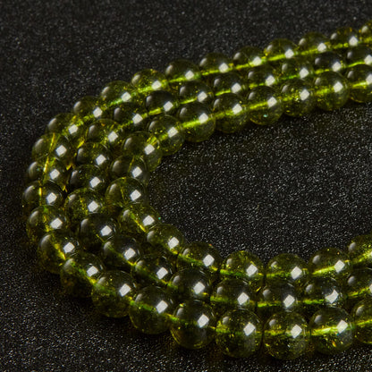60pcs 6mm Peridot Beads Natural Gemstone Beads Round Loose Beads for Jewelry Making