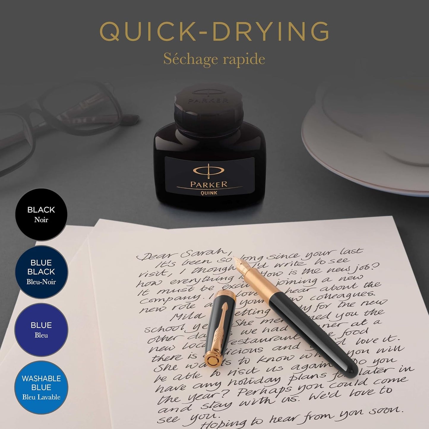 Parker Quink Ink Bottle, Black, 57 ml (1950375)