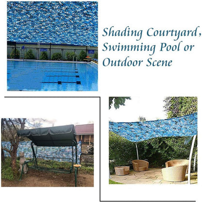 Yeacool Sheerness Camo Netting for Hunting Blind Outdoor Camouflage Netting Bulk Roll for Birthday Party Dinosaur Theme Decor Boat Cover Beach Event (Ocean Camo, 65.6ftx4.9ft, 20m*1.5m)