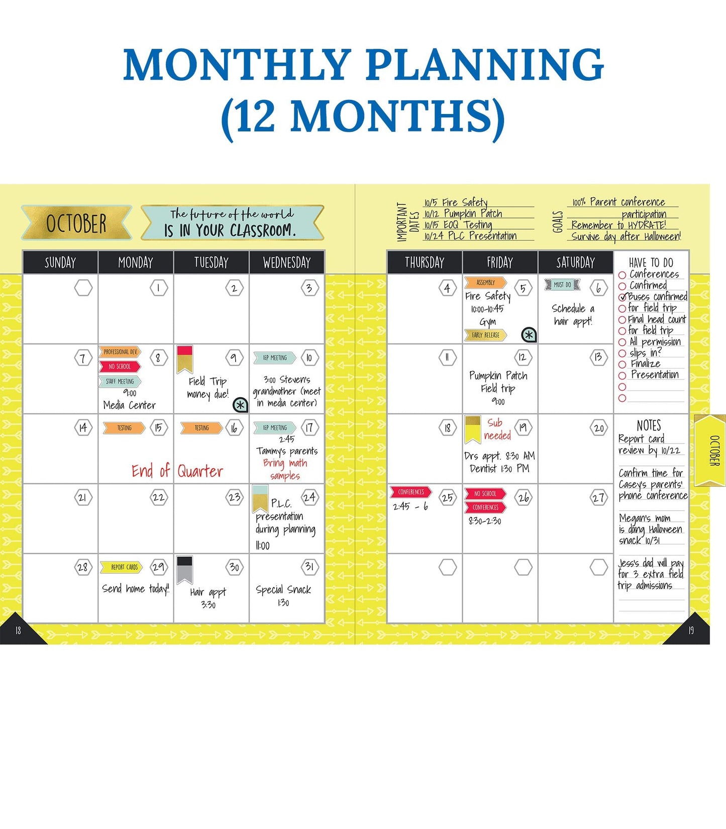 Carson Dellosa Aim High Teacher Planner 2026-2027, Undated 8" x 11" Lesson Plan Book With Stickers, Class Schedule and Weekly Calendar School Supplies, Classroom Must Haves and Homeschool Essentials
