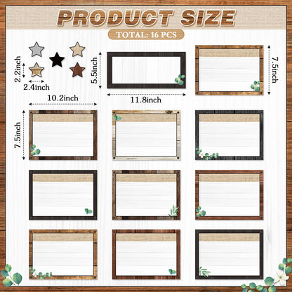 Trandraft 16 Pcs Magnetic Write Wipe Organization Chart Classroom Dry Erase Labels Learning Objectives Board for Whiteboard Goals Targets Classroom Teaching Supplies(Farmhouse)