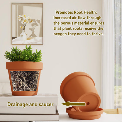ESMISMO 72 Pack Terracotta Pots 2.5 Inch, Clay Planters with Drain Hole for Succulents, Cacti, Herbs, Mini Flower Pots for Indoor Plants, Rustic Home Decor
