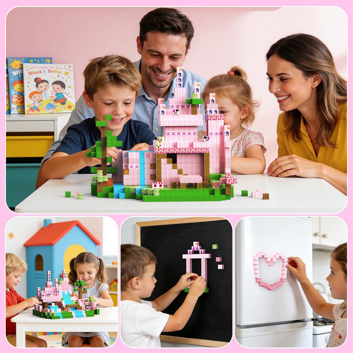 Uneviesyka Magnetic Blocks,100 PCS Magnetic Building Blocks Set STEM Montessori Sensory Educational Construction Cubes Toys,Christmas Birthday Easter Gifts for Kids Boys Girls Toddlers Age 3-10