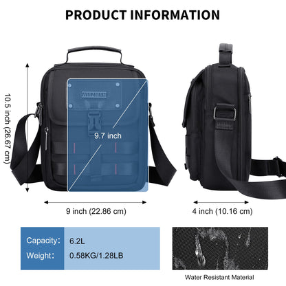 WITZMAN Crossbody Bag for Men Lightweight Man Purse Messenger Bag Casual Satchel Nylon Shoulder Bag for Work Traveling(B708 Black)
