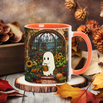 Hyturtle Cute Ghost Plant Mug Gifts For Plant Lovers on Birthday Halloween