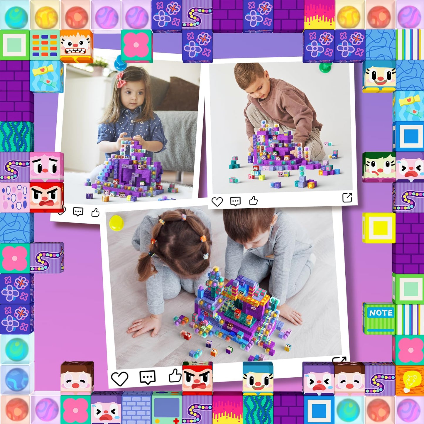 GobiDex 100PCS Magnetic Building Blocks for Kids 3+, Montessori Sensory Toys with Rolling Balls, STEM Educational Gift for Boys and Girls