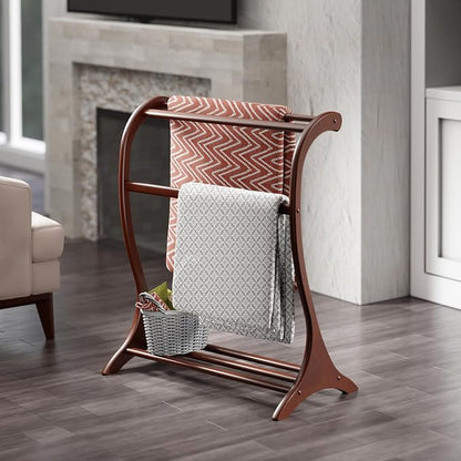 Winsome Bella Blanket Rack in Walnut Finish