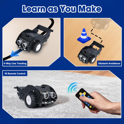 STEM Toys SharkBot Smart Car Kit Voice-Controlled ESP32 Coding Robot Robotics Kit for Kids Ages 8-12, Supports Arduino, ACECode, Programming for Classroom Home Education Birthday Gift for Boys Girls