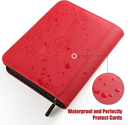 Card Binder 12 Pocket with Zipper, 816 Pockets Trading Card Holder Book, Premium PU Cover Zip Folder Binder, Side Loading Carrying Case Binder Album for TCG, MTG, Sports Cards, Game Cards