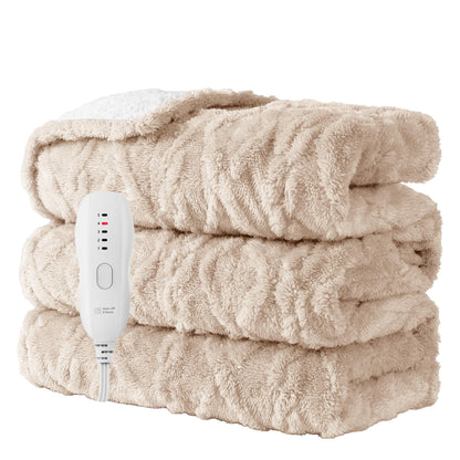 Heated Blanket-Electric Blanket,50"x60" Soft Heated Throw Blanket with 5 Heating Levels & 3 Hours auto-Off,Over-Heat Protection Fast-Heating,Machine Washable（Purple）