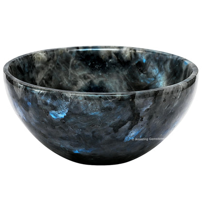 Larvikite Crystal Bowl - 2 Inch Decorative Bowls for Room and Home Decor - Gemstone Healing Crystals for Elegant Display, Positive Energy Balance and Gift