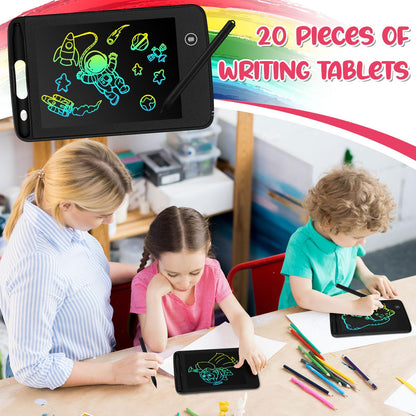 Zhehao 20 Pcs LCD Writing Tablet for Kids 6.5 Inch Colorful Doodle Board LCD Writing Board Kids Portable Electronic Drawing Board Erasable Drawing Pad Reusable Writing Pad for Kid (Black)