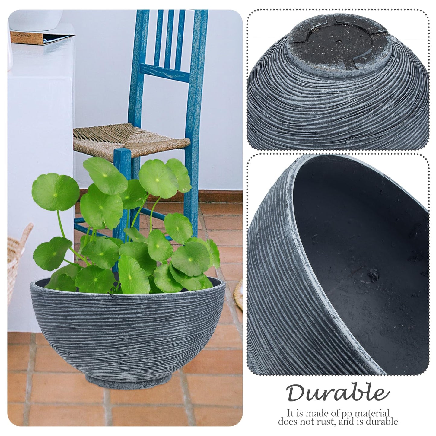 Floating Plant Pot Water Lily Water Planter Large Hydroponic Planter Garden Plant Bowl Flower Planting Container Decoration Accessories Grey Flower Pots