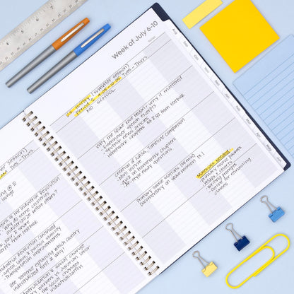 Blue Sky 2026-2027 Weekly and Monthly Academic Year Teacher Lesson Planner Calendar, July 2026 - June 2027, 8.5" x 11", Flexible Cover, Wirebound, Laminated Tabs, Storage Pocket, Fresh Lemons