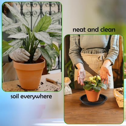 TNTIWQ 6 Pack 12 Inch Round Plant Saucers for Less 10 Inch Pot Indoors Outdoors Plant Trays for Pots Planter Saucer Plastic Drip Tray Planter Water Tray (Black, 11.8"(6pcs))