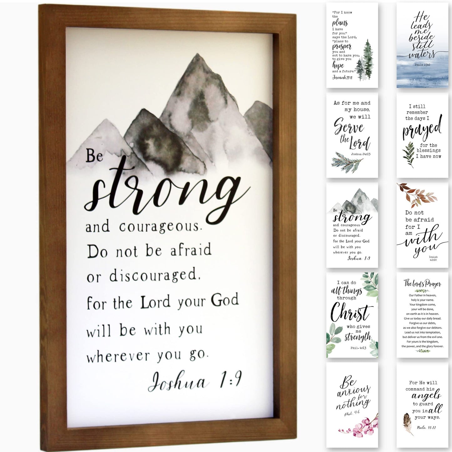 Eden View Home Scripture Wall Art Interchangeable Seasonal Sign 15x10. Bible Verses Wall Decor Framed Wood Plaque. Religious Gifts for Women. Christian Home Decor. Christmas and Holiday Decoration.