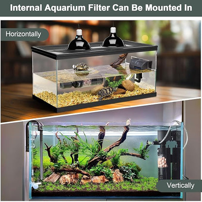 hygger Quiet Electric Aquarium Sponge Filter 10-40 Gallon Fish Tank Filter with Bio Balls Airtubing, Submersible Aquarium in-Tank Power Filter 7W 100 GPH