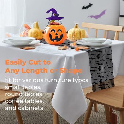 Yonuni Halloween Table Runner, Black Bat Table Runners for Halloween Decor/Party Dinner Table Decoration