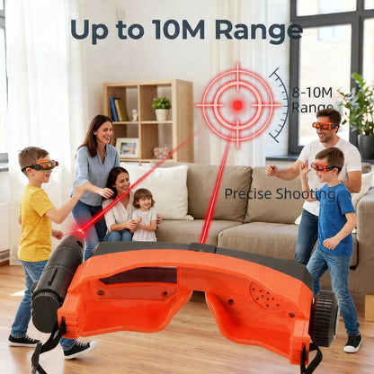 Laser Shoot Head-to-Head Combat Battle Eye Mask Laser Tag Game, LED Lights, 10M Range, for Ages 6+, 2 Pack (2, Green+Orange)