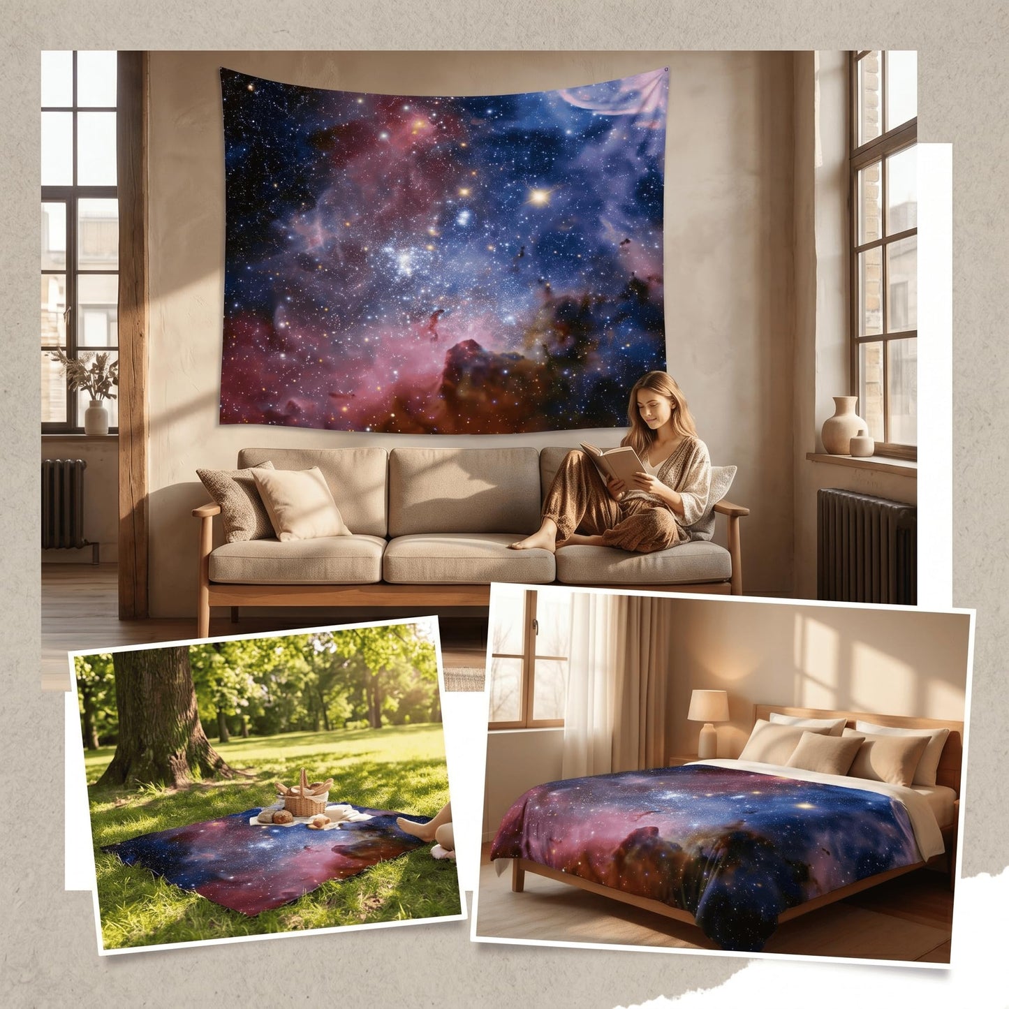 goodbath Space Tapestry, Universe Star Galaxy Tapestries Wall Hanging for Bedroom Living Room Dorm, 60" x 50",Colorful