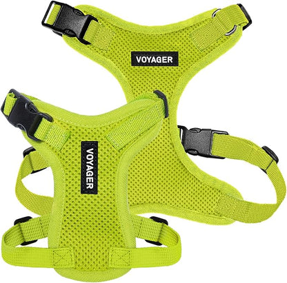 Voyager Step-in Pet Harness - All Weather Mesh, Adjustable Step in Harness for Cats and Dogs by Best Pet Supplies - Lime Green, M