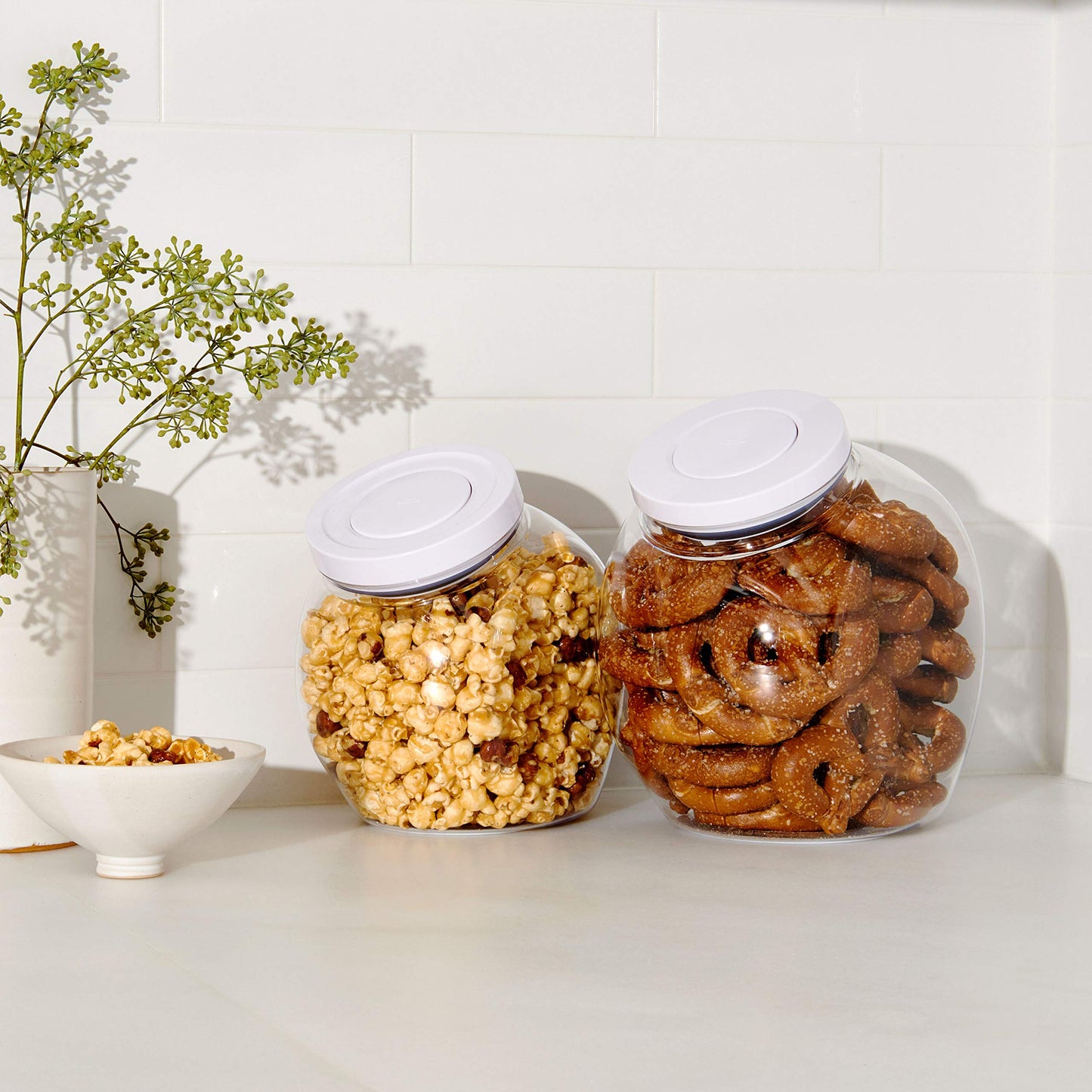 OXO Good Grips 3.0 Qt POP Medium Cookie Jar - Airtight Food Storage - for Snacks and More, White and Clear