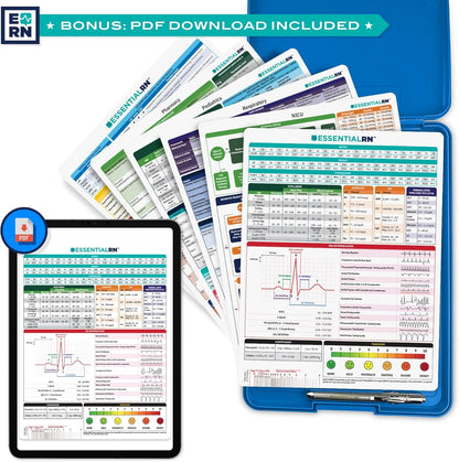 Essential RN Heavy Duty Nursing Clipboard with Storage Compartment, Penlight & Clinical Cheat Sheets – Nurse Clipboard Binder with Pen Holder - Perfect Nursing Accessories for Nursing Students