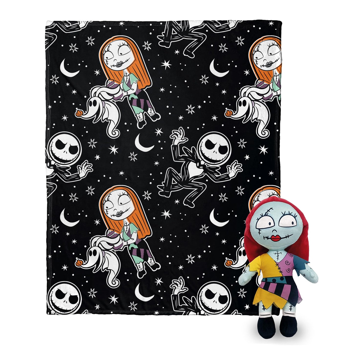 Northwest Nightmare Before Christmas Silk Touch with Hugger, Sally Frights, 50 x 40 inches
