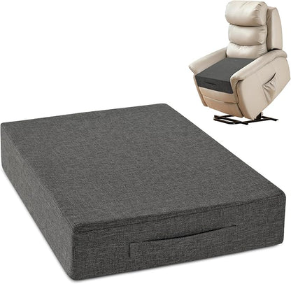 Recliner Cushions for Elderly 20x20x4 Inch Thick Large Recliner Seat Cushion with a Handle Square Non Slip Chair Pads with Washable Cover for Couch Armchair Chairs Dark Grey