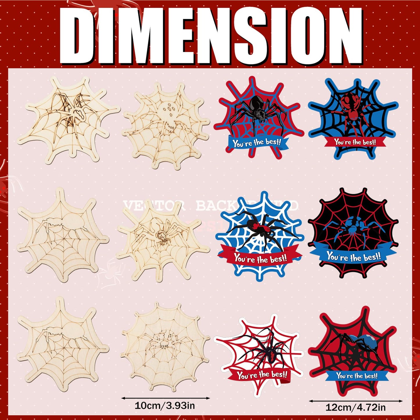 Saypacck 12 Set Halloween Crafts Halloween Spider Web Craft Kit Party Supplies Spider Web Wooden Painting Set with Bubble Stick Christmas Birthday Gift Pack Suitable for Party Supplies Gifts