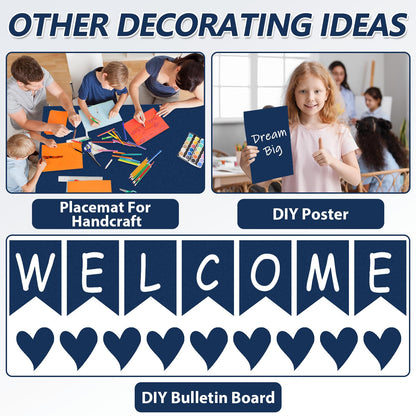 Navy Blue Bulletin Board Paper Roll Navy Blue Bulletin Board Background Paper Back to School Classroom Decoration Poster for Art Craft DIY Projects Home Office Classroom Party Supplies 17.7in x 20ft