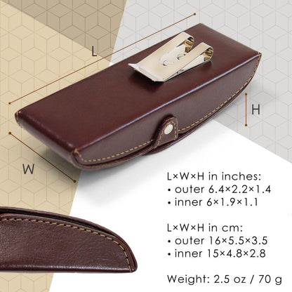 Orsus PU Leather Hard Eyeglass Case with Belt Clip, Felt Lining Glasses Case, Belt Waist Case for Sunglasses Reading Glasses F5015BR