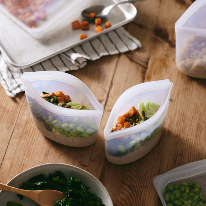 Stasher Premium Silicone Reusable Food Storage Bowl, Clear, Microwave, Sous Vide, Dishwasher, Oven and Freezer Safe, BPA Free, Leak-free, Eco-friendly, 4-Cup Bowl