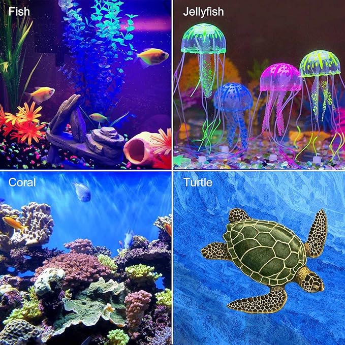 7.5" Timer Color Changing LED Fish Tank Aquarium Submersible Light with Remote/Colored Aquarium LED Tank Lights Fixture for Underwater Decorations, Plant Grow, Saltwater Freshwater Fish, KT6007